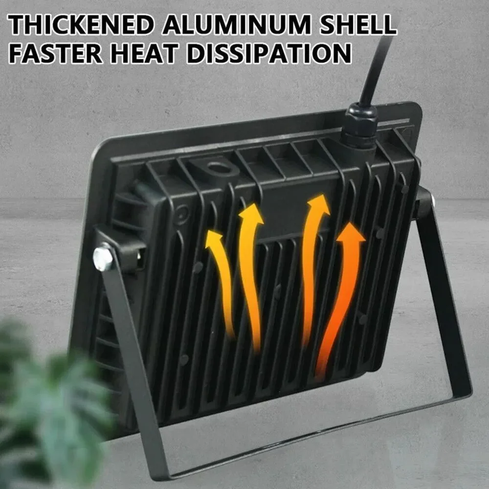 100W Led Flood Light Outdoor Security Garden Yard Spotlight Lamp IP66 Black